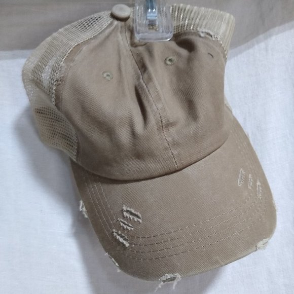 Bundle of Two BB Kahki Ponytail Ball Caps - Picture 3 of 5